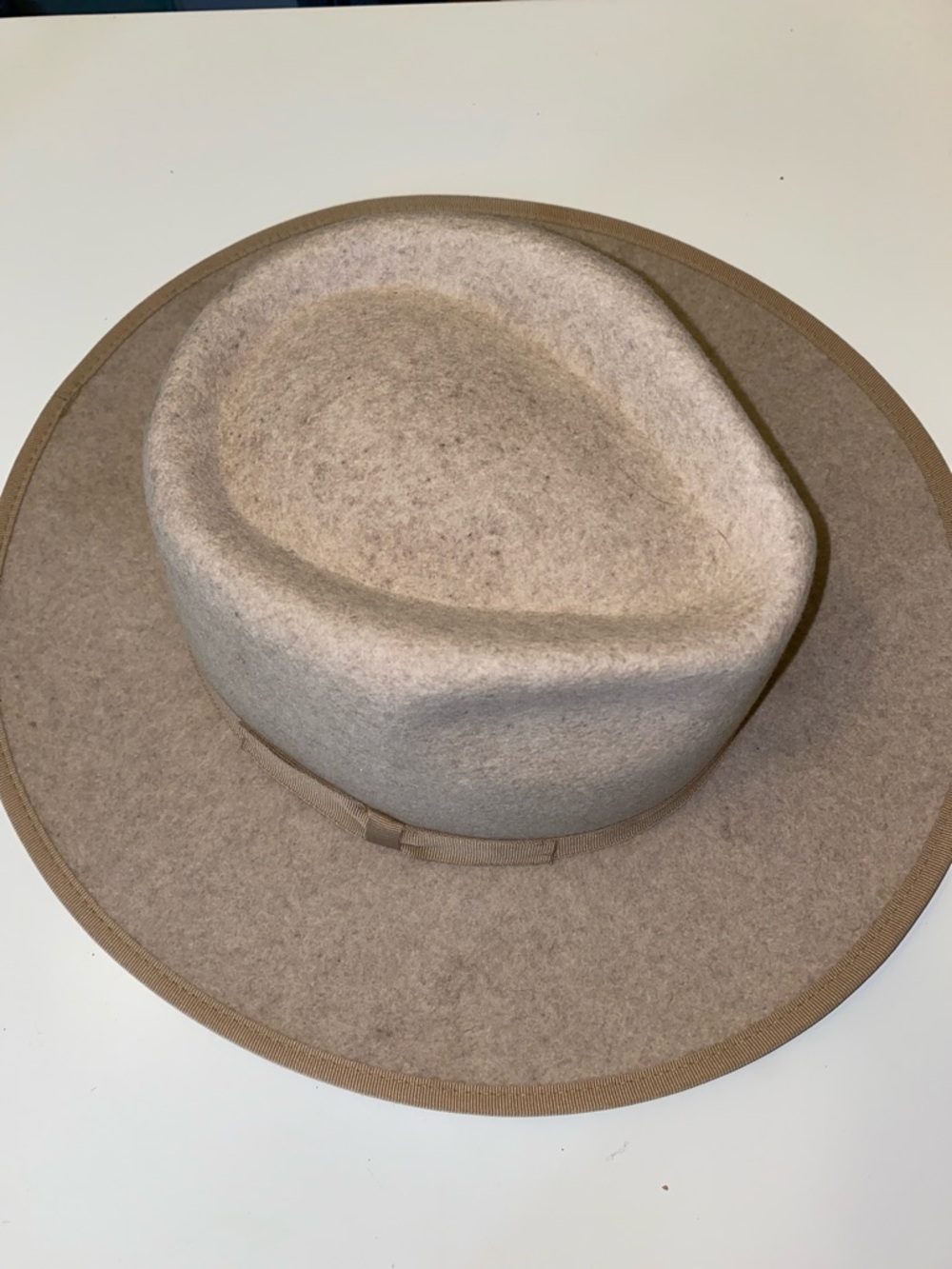 Olive & Pique 100% Wool Felt Brown Women's Hat Flat Top